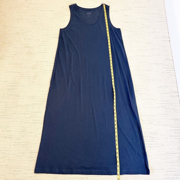 PACT Womens L Blue Midi Dress Softspun Tank Organic Cotton Minimal Coastal Comfy - Picture 5 of 11